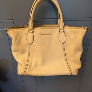 Michael Kors Cream Leather Tote Bag